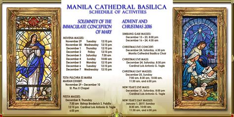 manila cathedral mass schedule sunday|Minor Basilica of the Immaculate Conception ( Manila .